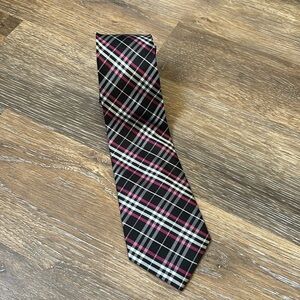 Ralph Lauren men’s tie black pink and white plaid